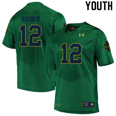 Notre Dame Fighting Irish Youth Tyler Buchner #12 Green Under Armour Authentic Stitched College NCAA Football Jersey HLT6399NE